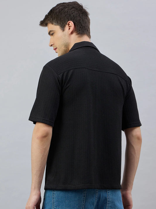 Men Textured Casual Shirt Black - Reprise