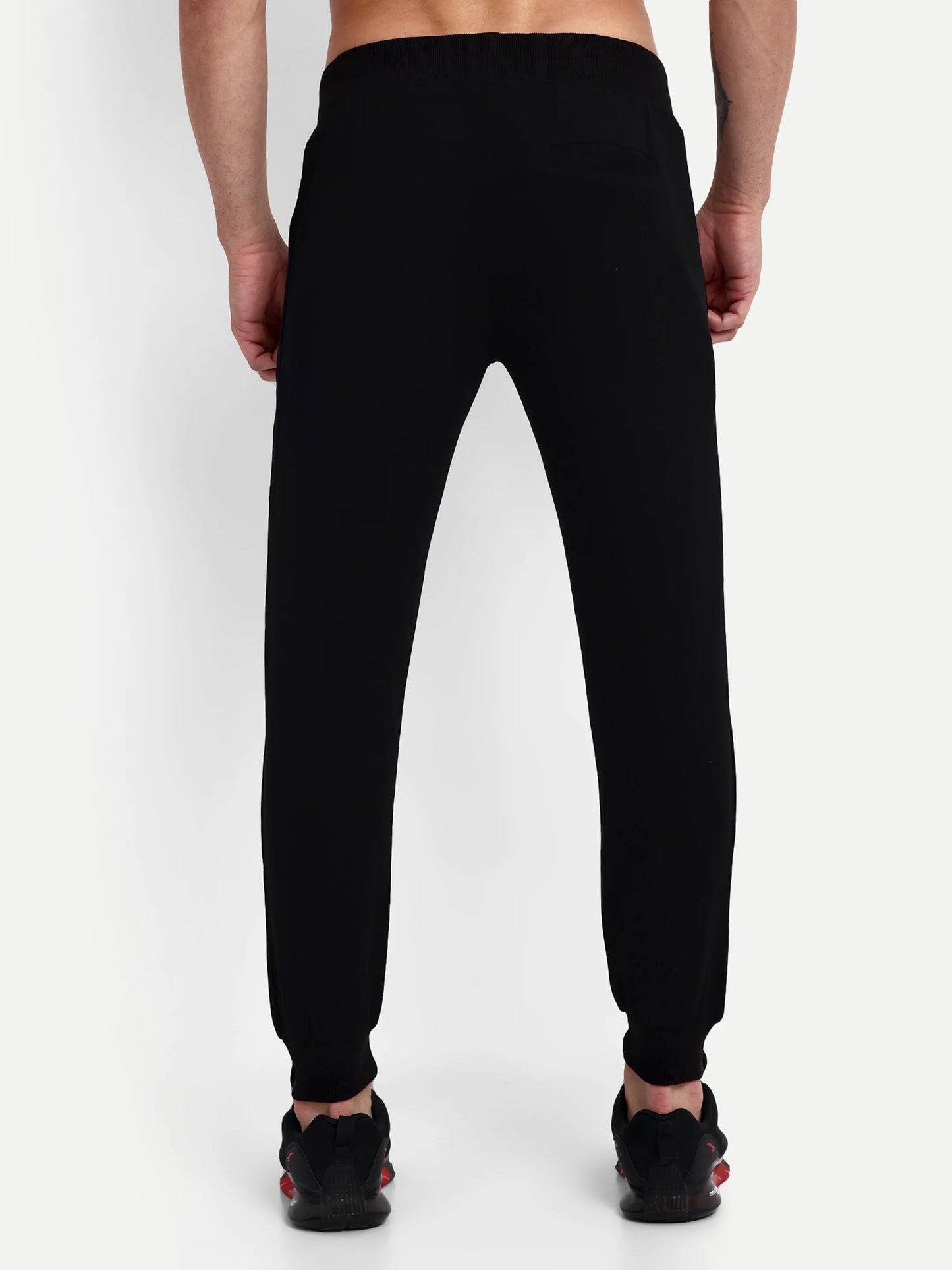 Men Black Cotton Casual Joggers