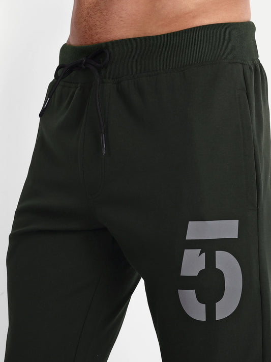Men Green Cotton Casual Joggers
