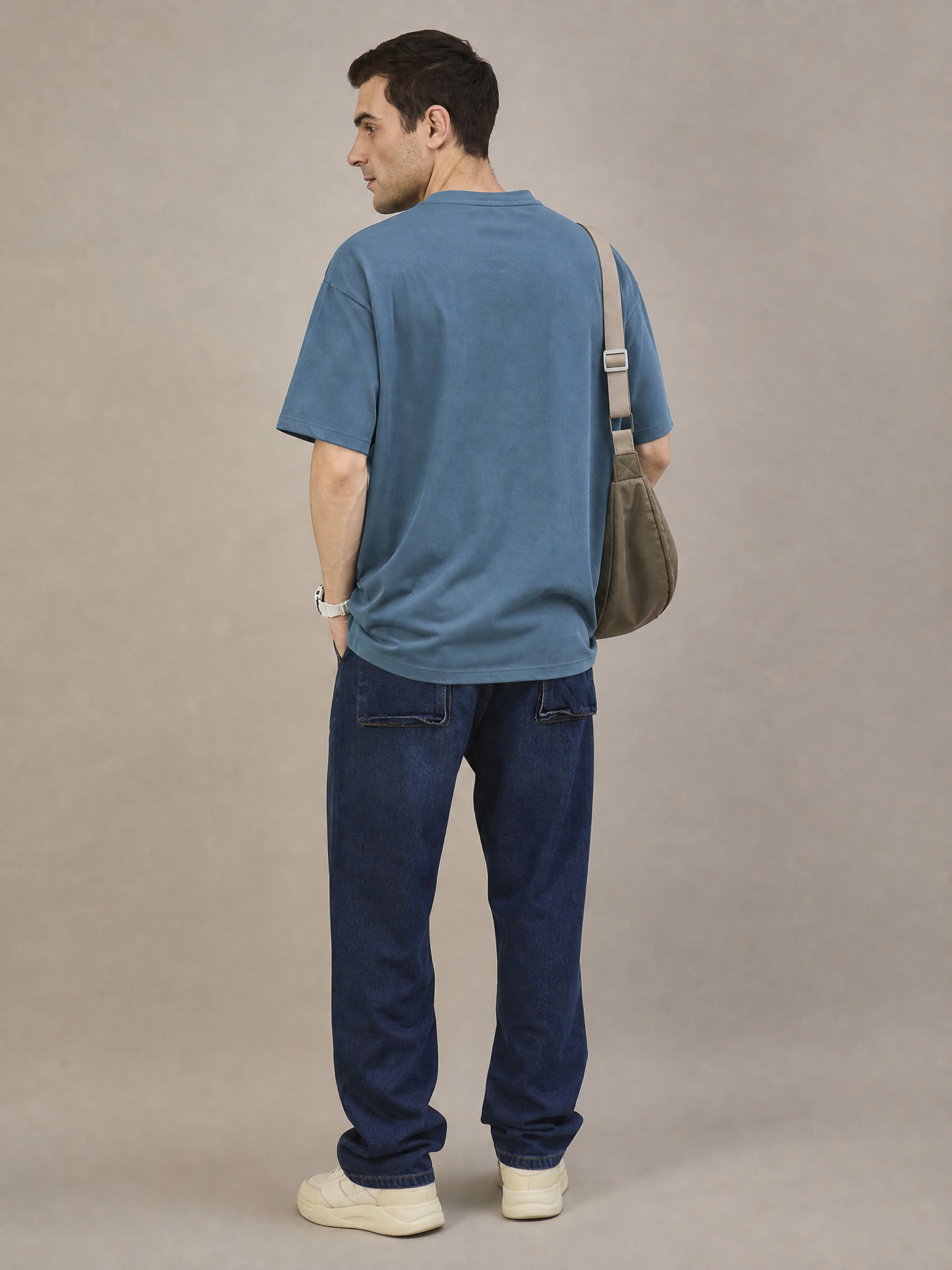 Cockroach Men Oversize Printed Round Neck T-shirt Blue