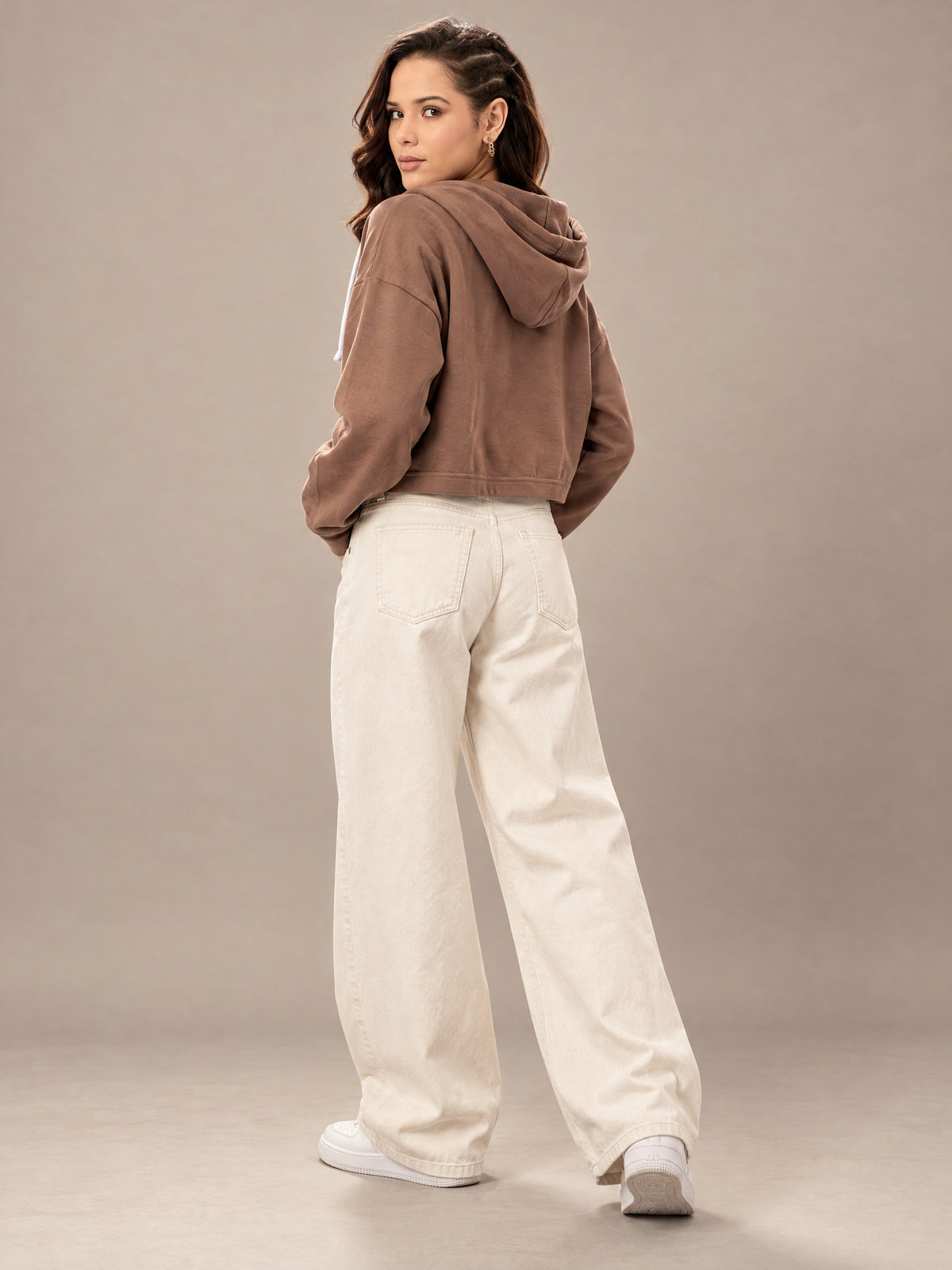 Brown Cropped Sweatshirt