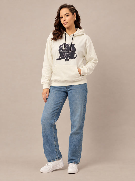 White Cropped Sweatshirt