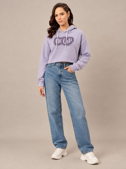 Lavender Cropped Sweatshirt