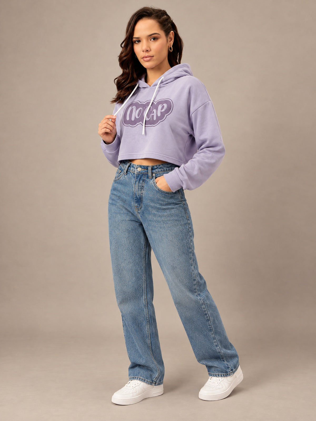 Lavender Cropped Sweatshirt