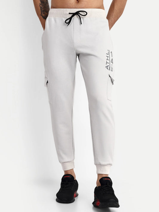 Men Grey Cotton Casual Joggers