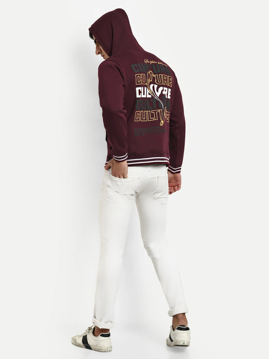 Men Printed Hoodie Maroon - Reprise