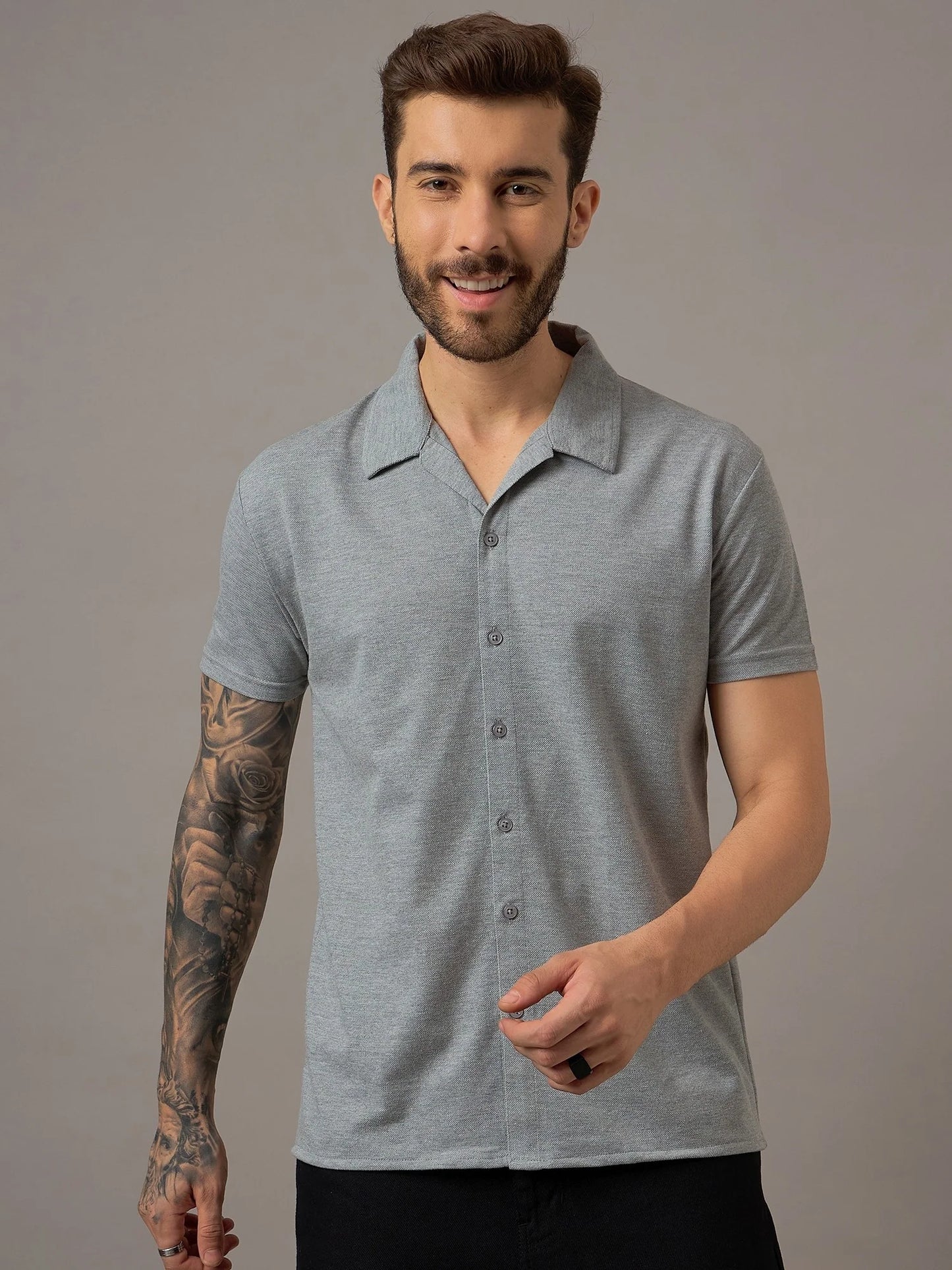 Mens Casual Shirt Grey - Reprise