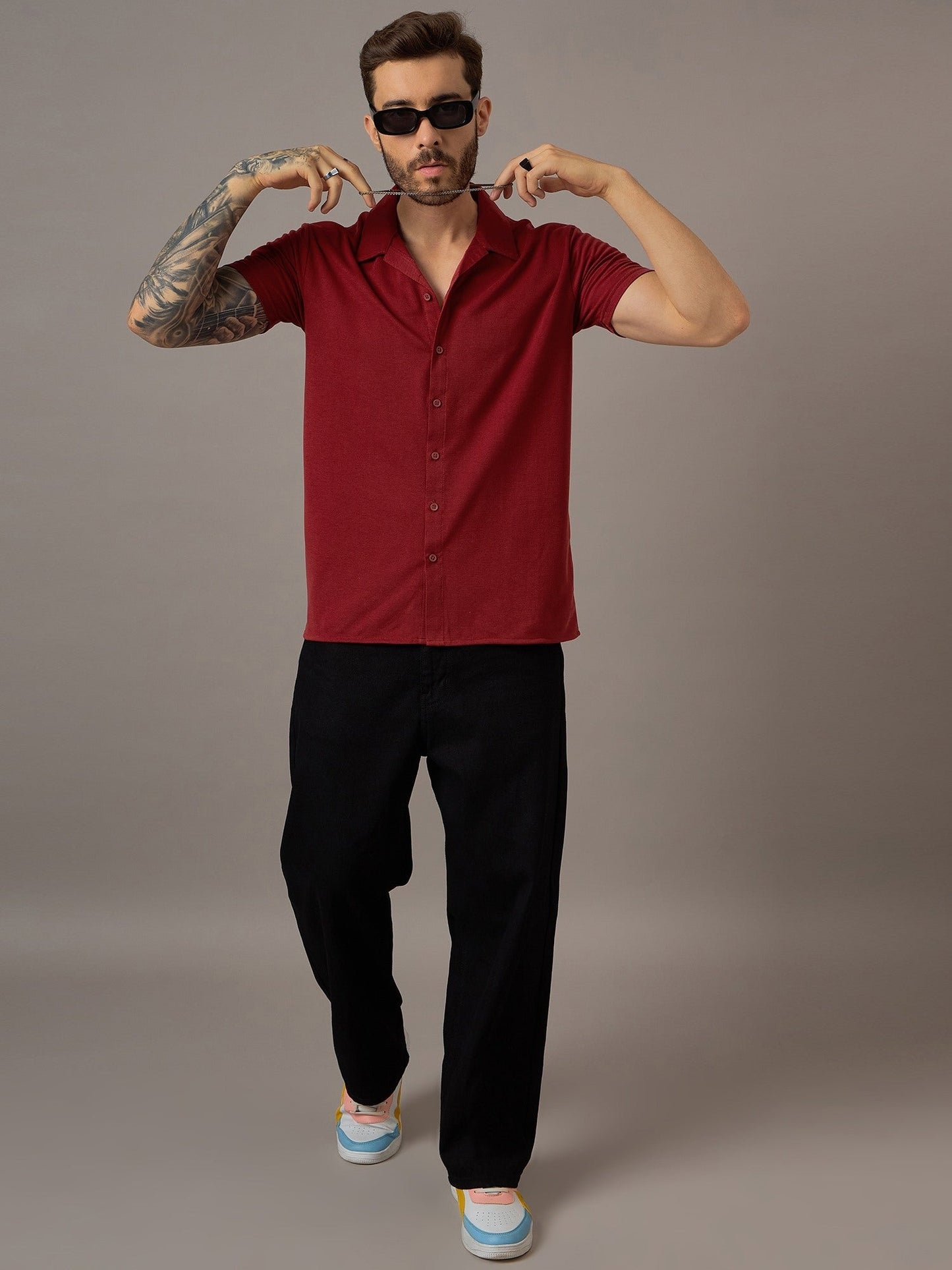 Men Casual Shirt Red - Reprise