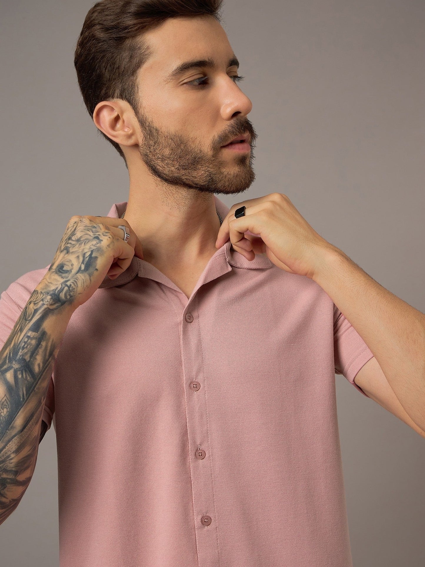 Men Casual Shirt Peach - Reprise