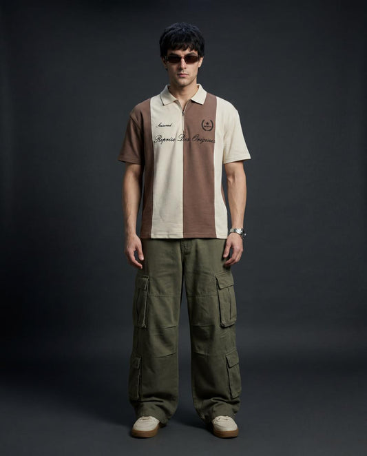 Men Cotton Polo T-Shirts Brown - Reprise