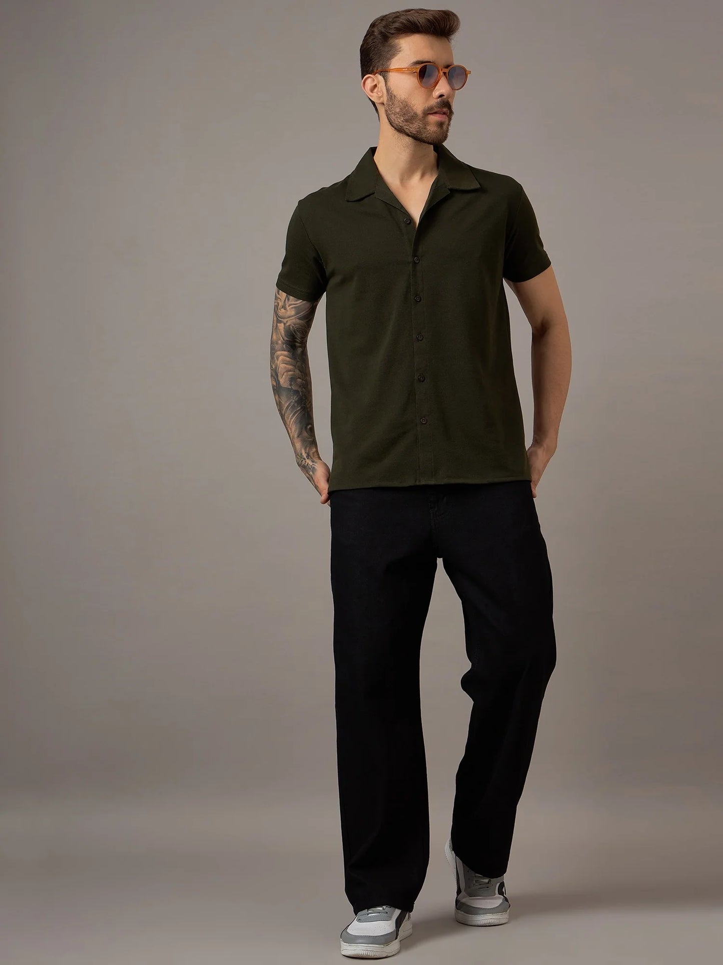 Men Casual Shirt Olive - Reprise