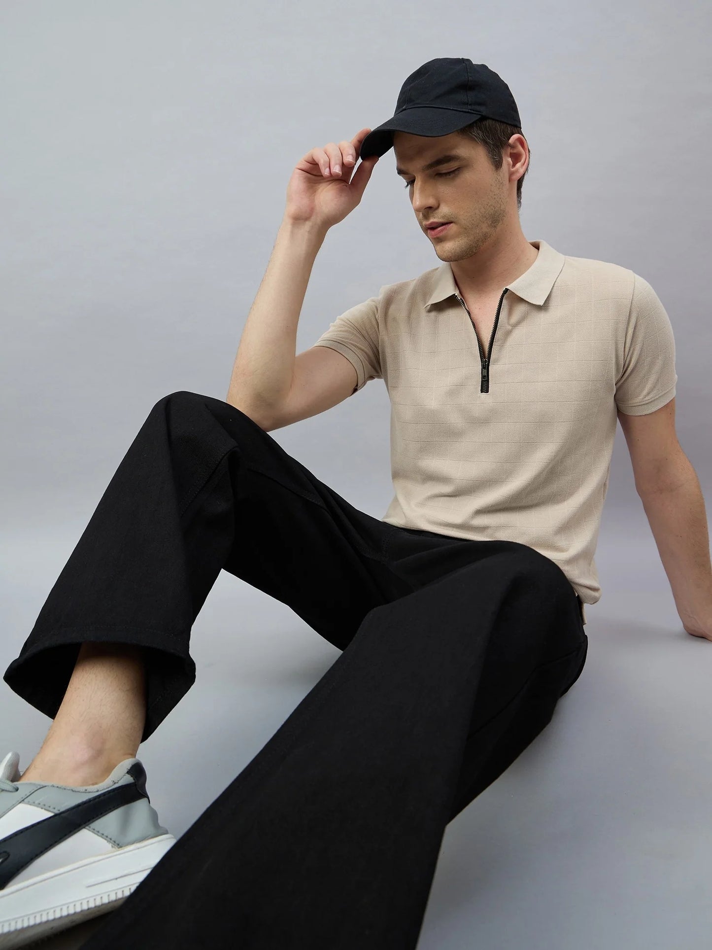 Men Beige Cotton Polo T-Shirts - Reprise