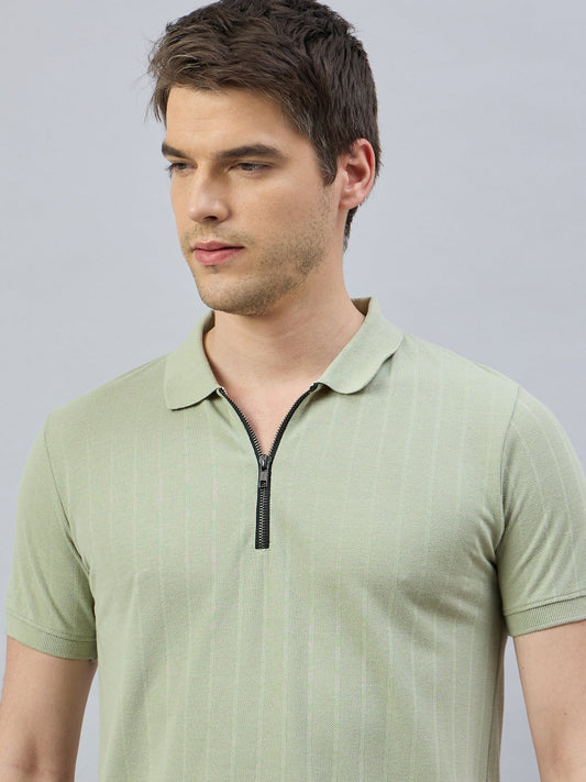 Men Green Cotton Polo T-Shirts - Reprise