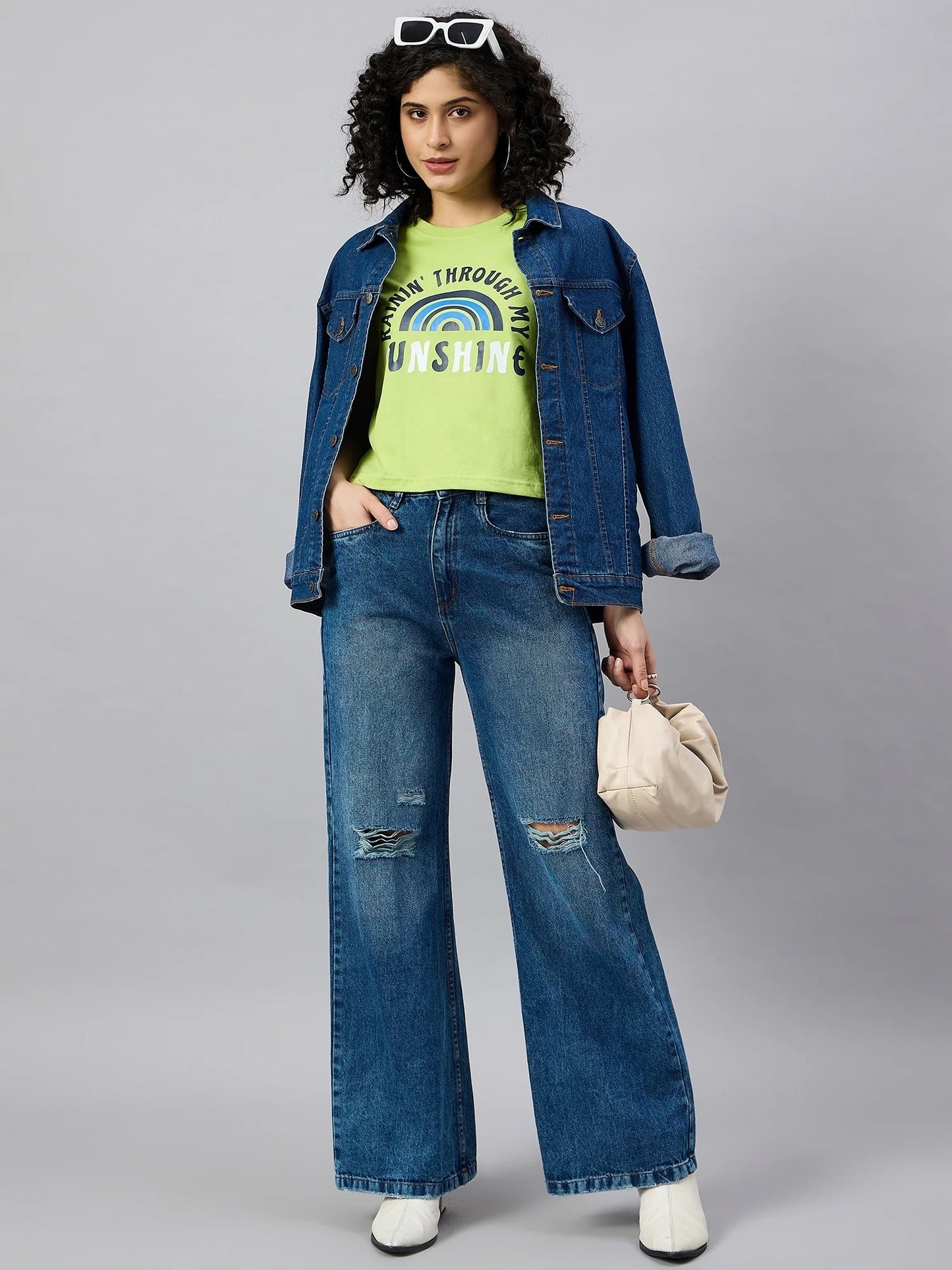 Women Printed Regular Fit T-shirt Green