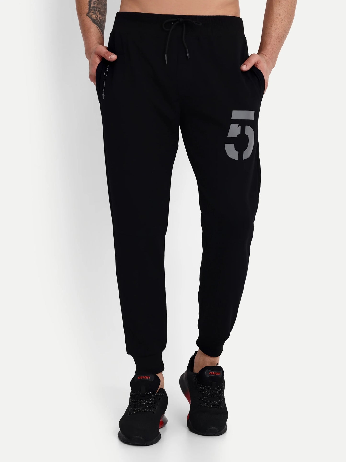 Men Black Cotton Casual Joggers - Reprise
