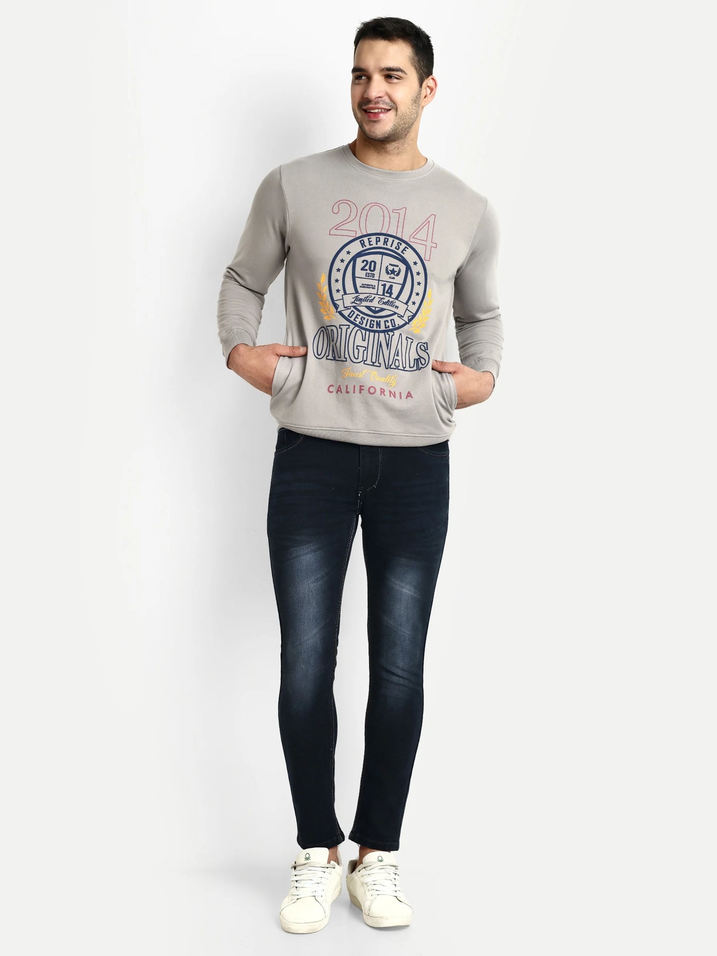 Men Printed Sweatshirts Grey - Reprise