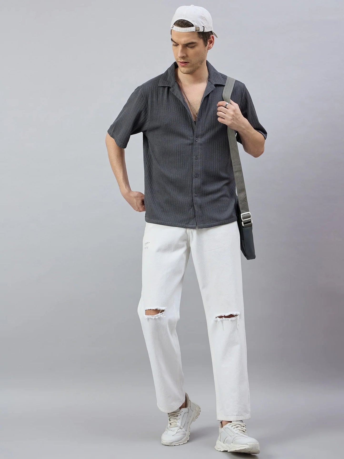 Men Casual Shirt Grey - Reprise