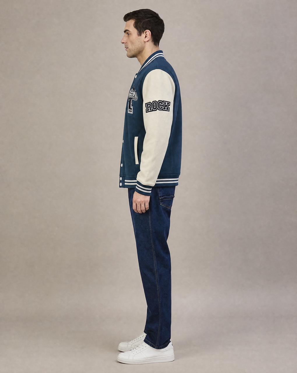 Men Winter Full Sleeves Jacket Teal
