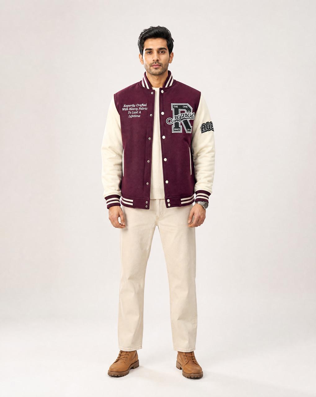 Men Winter Full Sleeves Jacket Maroon