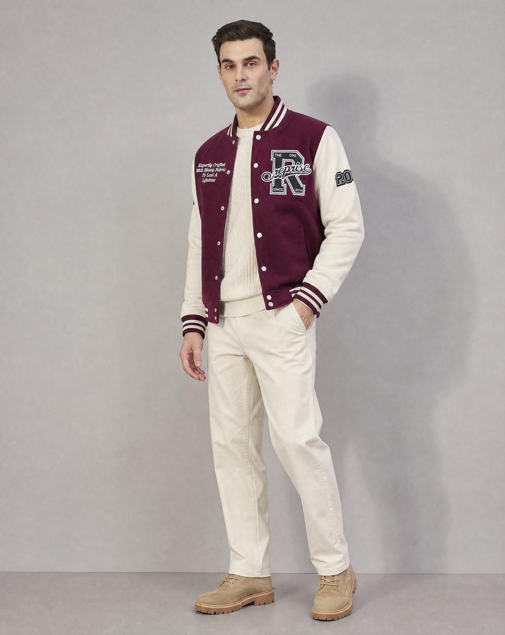 Men Winter Full Sleeves Jacket Maroon