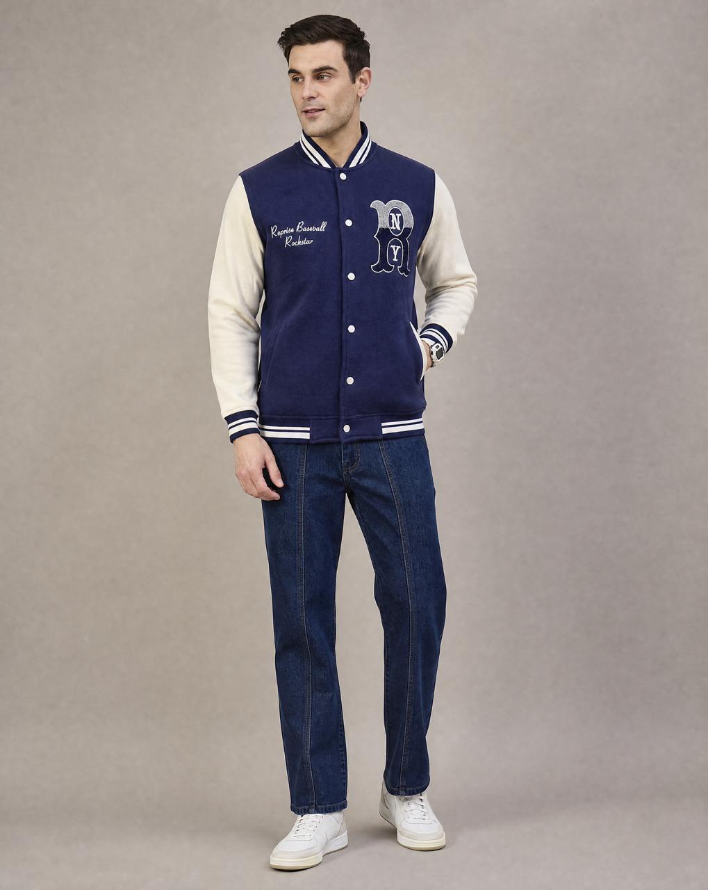 Men Winter Full Sleeves Jacket Blue