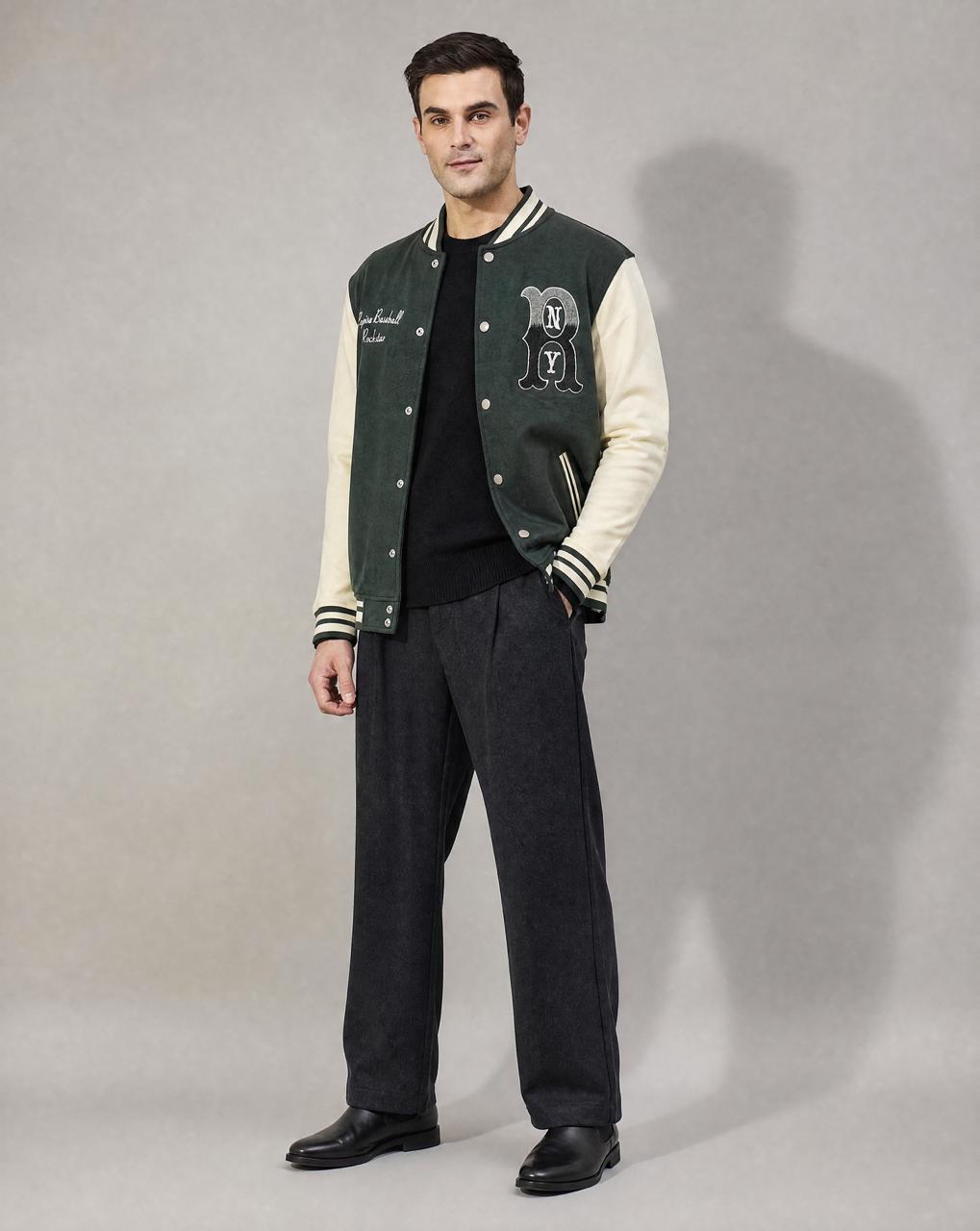 Men Winter Full Sleeves Jacket Green