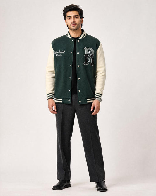 Men Winter Full Sleeves Jacket Green