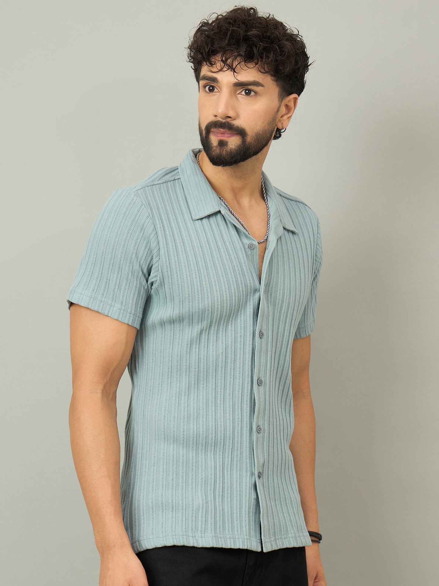 Men Shirt Aqua
