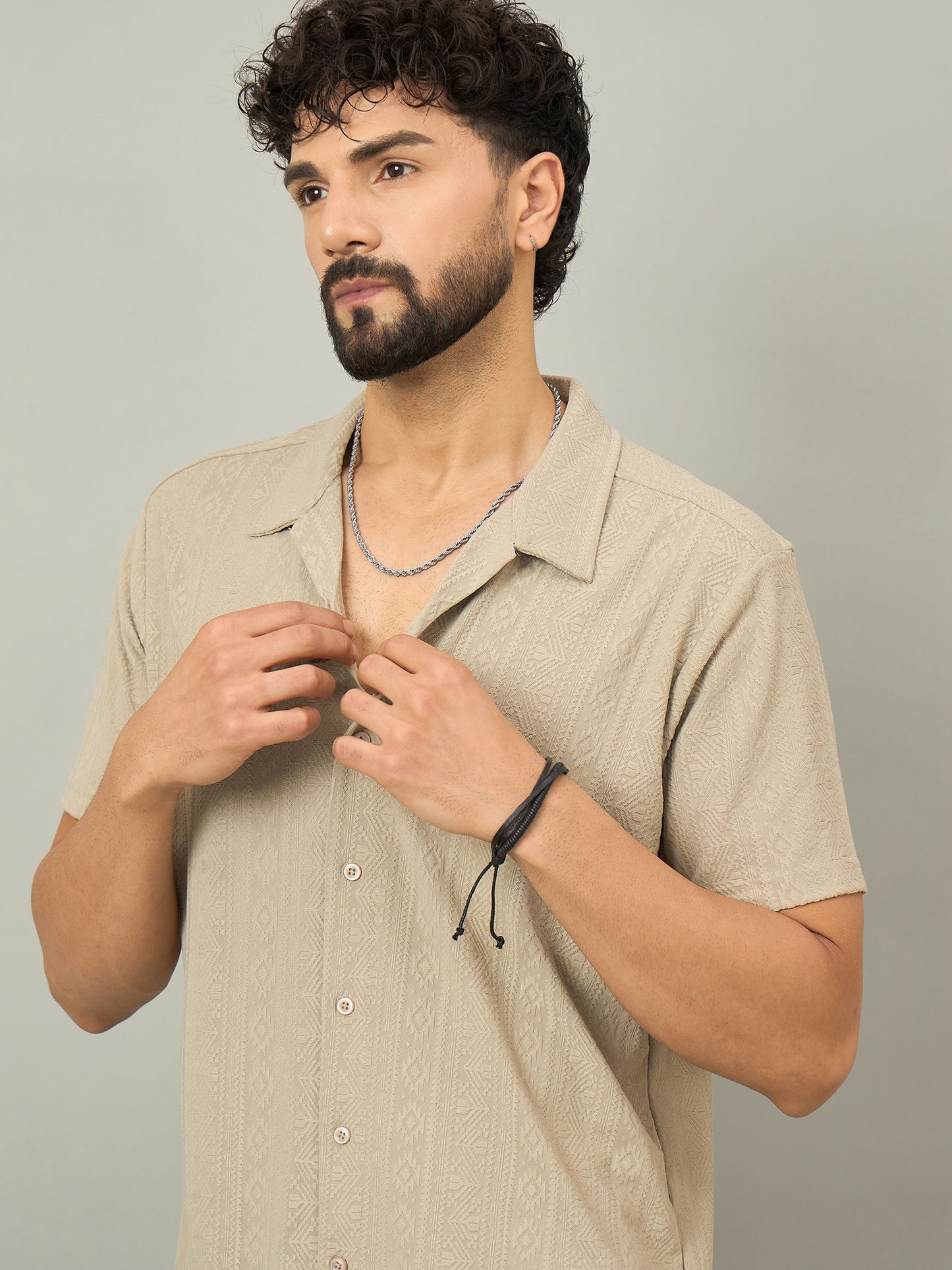 Men Shirt Light Beige