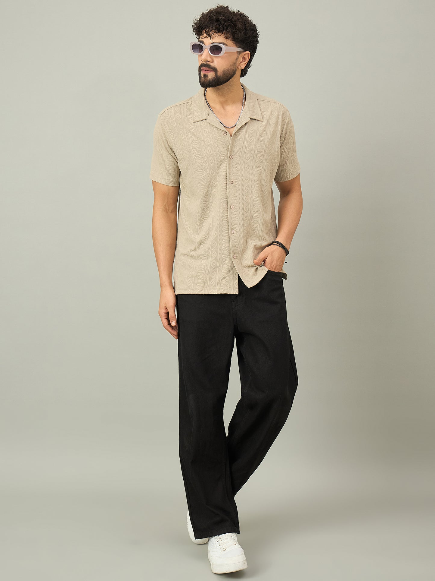 Men Shirt Light Beige