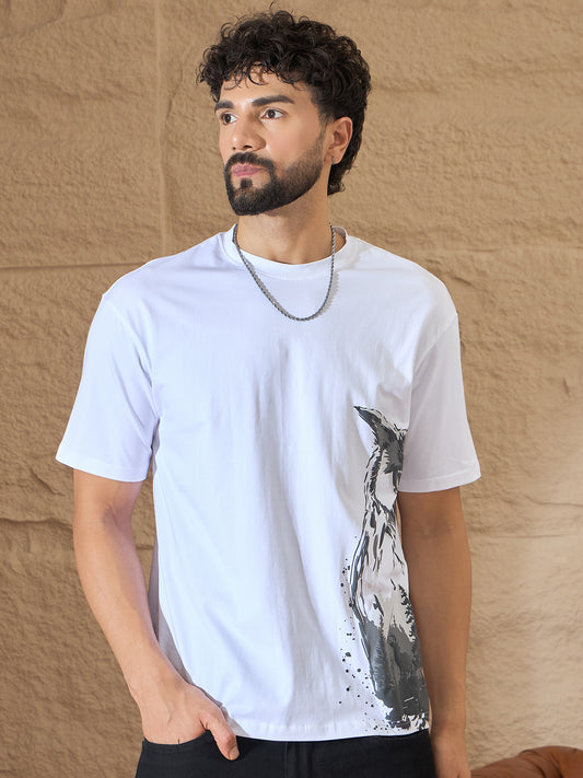 Mens White Graphic Tee