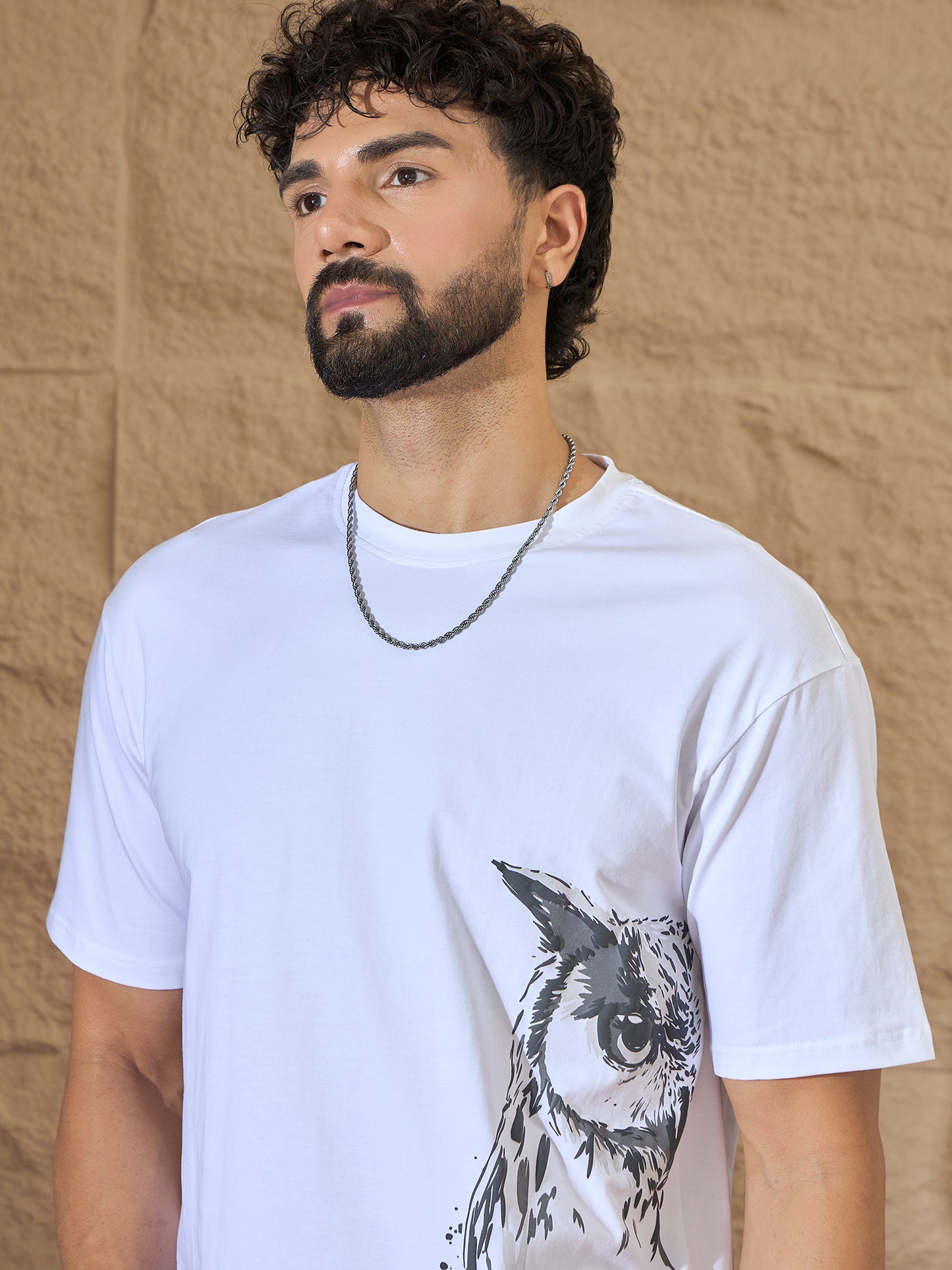 Mens White Graphic Tee
