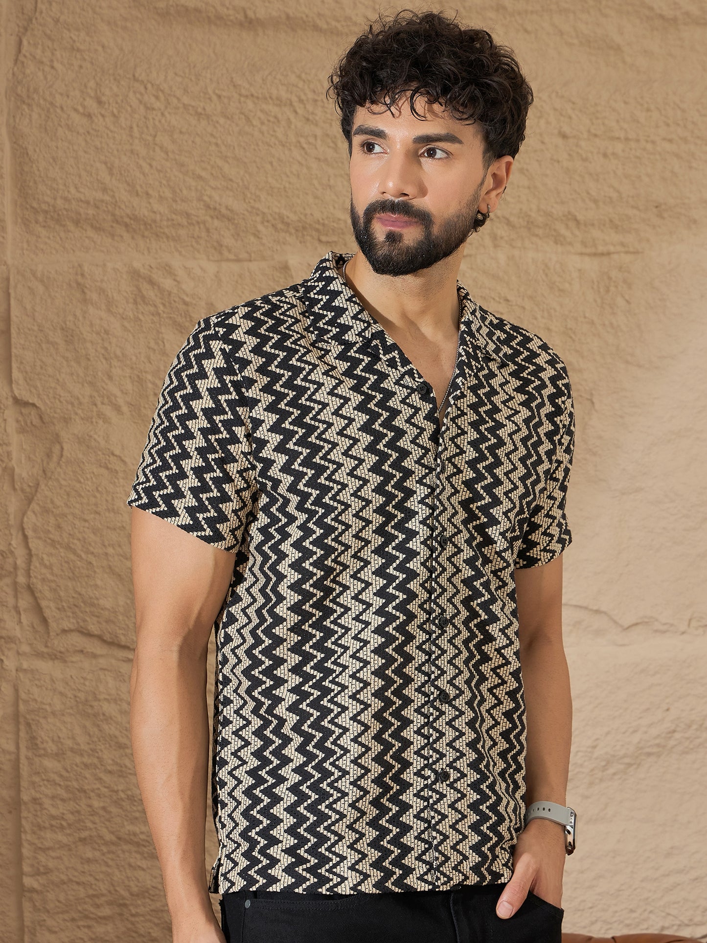 Onyx Cotton Shirt (Half Sleeve)