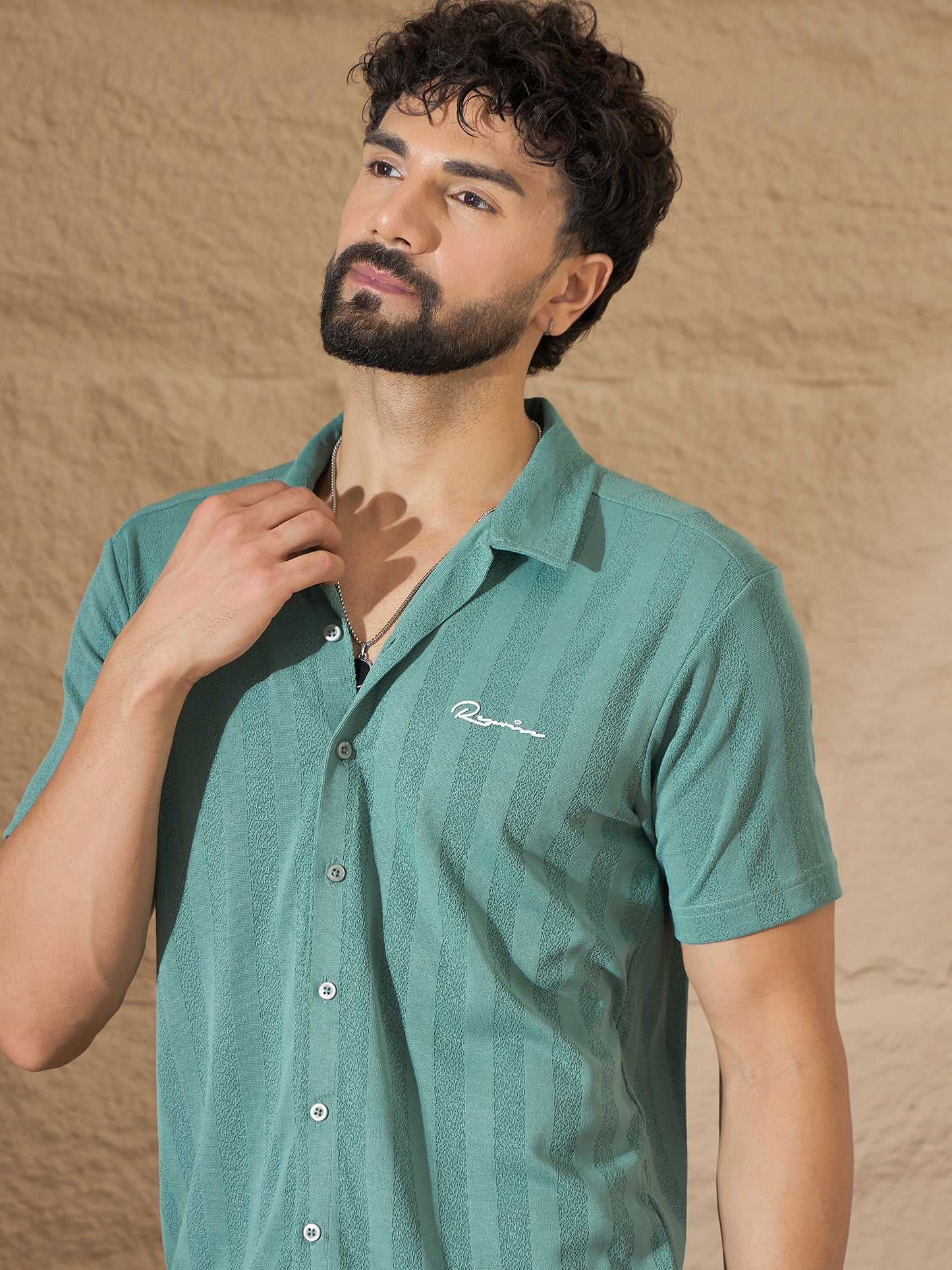 Men Shirt Sea Green