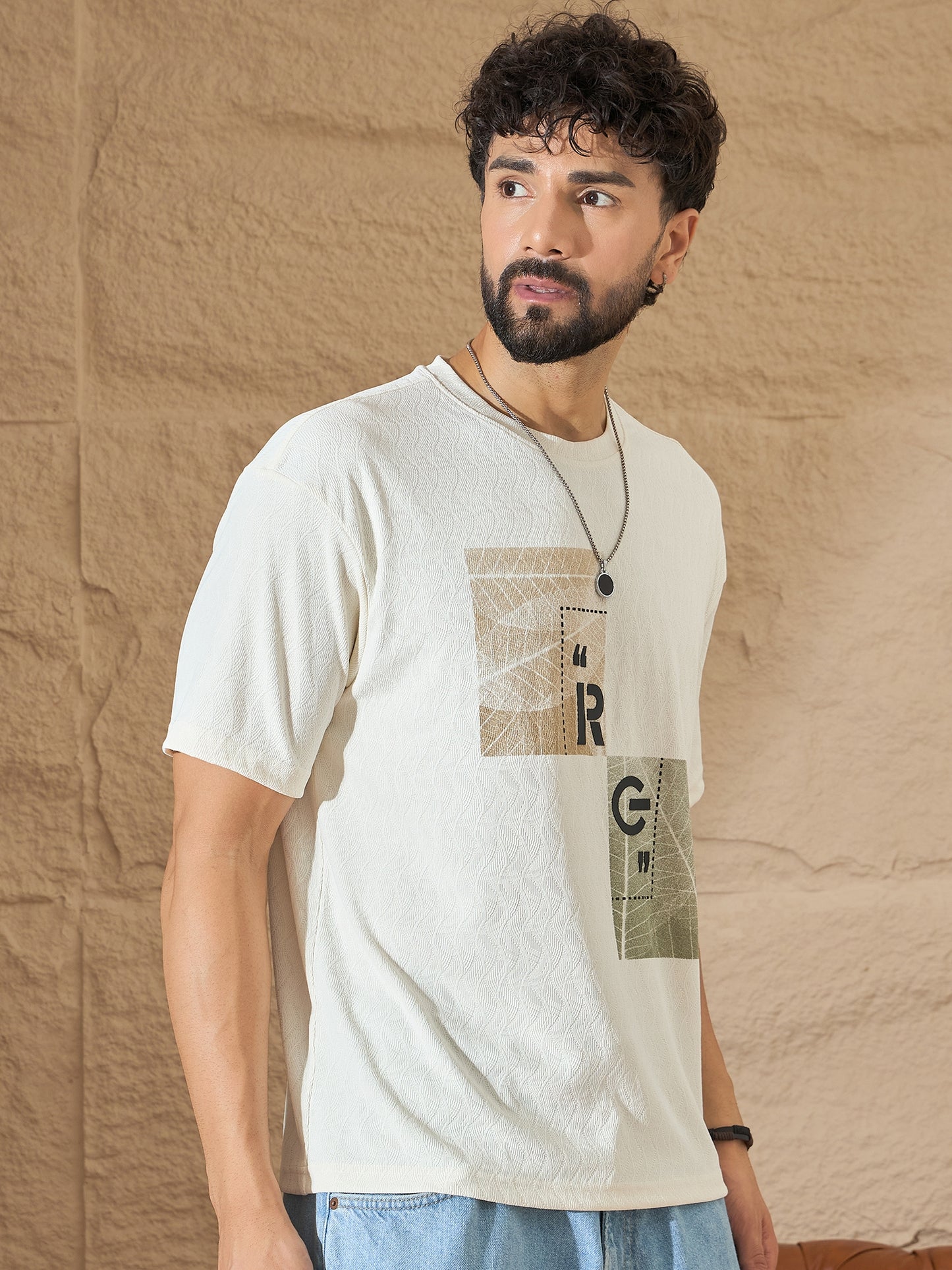 Mens Off White Graphic Tee