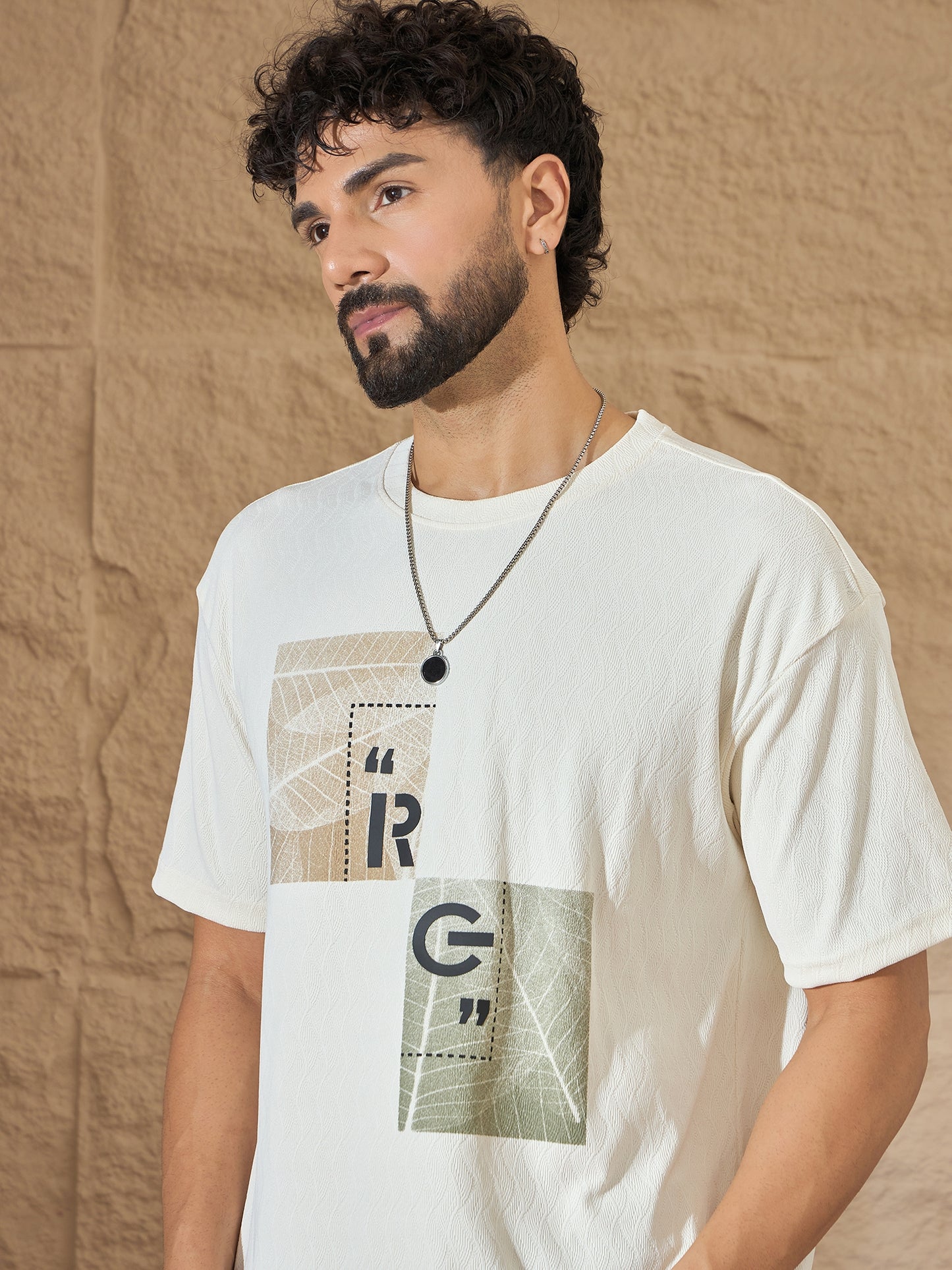 Mens Off White Graphic Tee
