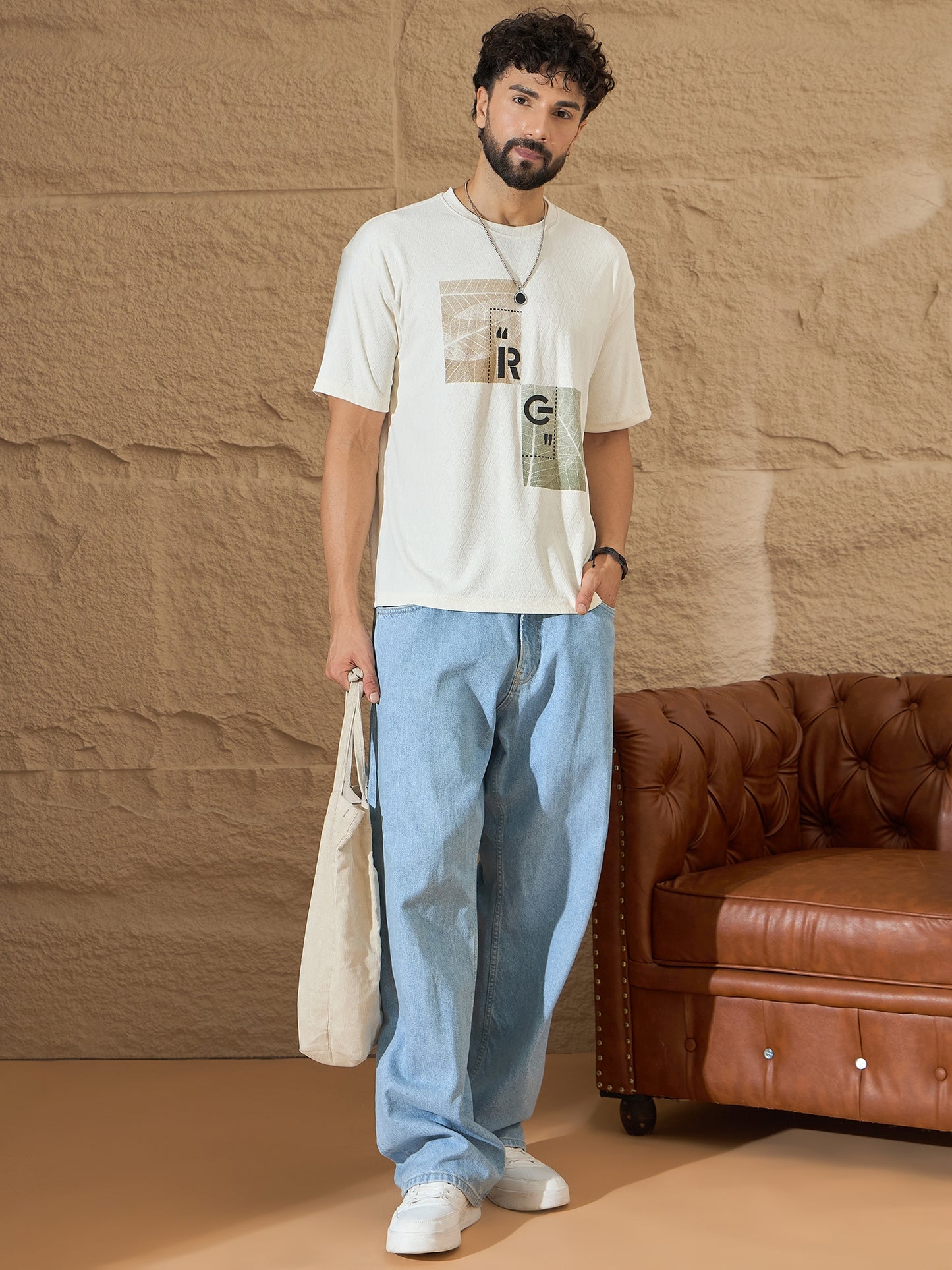 Mens White Graphic Tee