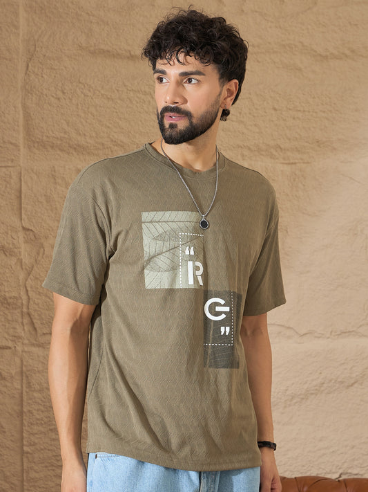 Mens Olive Graphic Tee