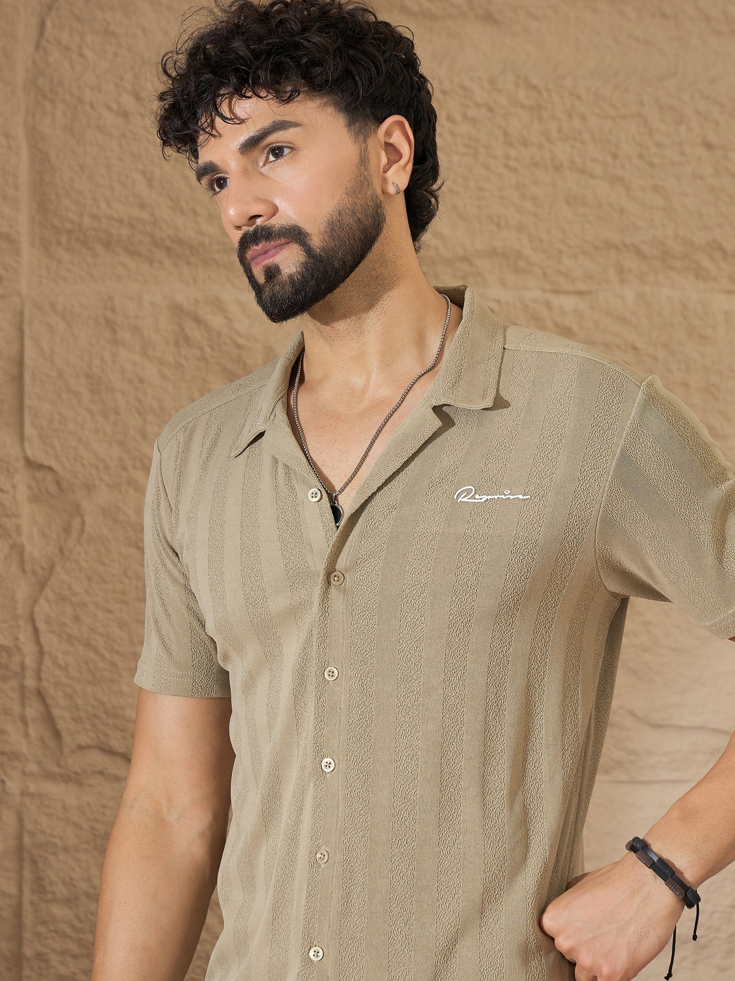 Men Shirt Beige