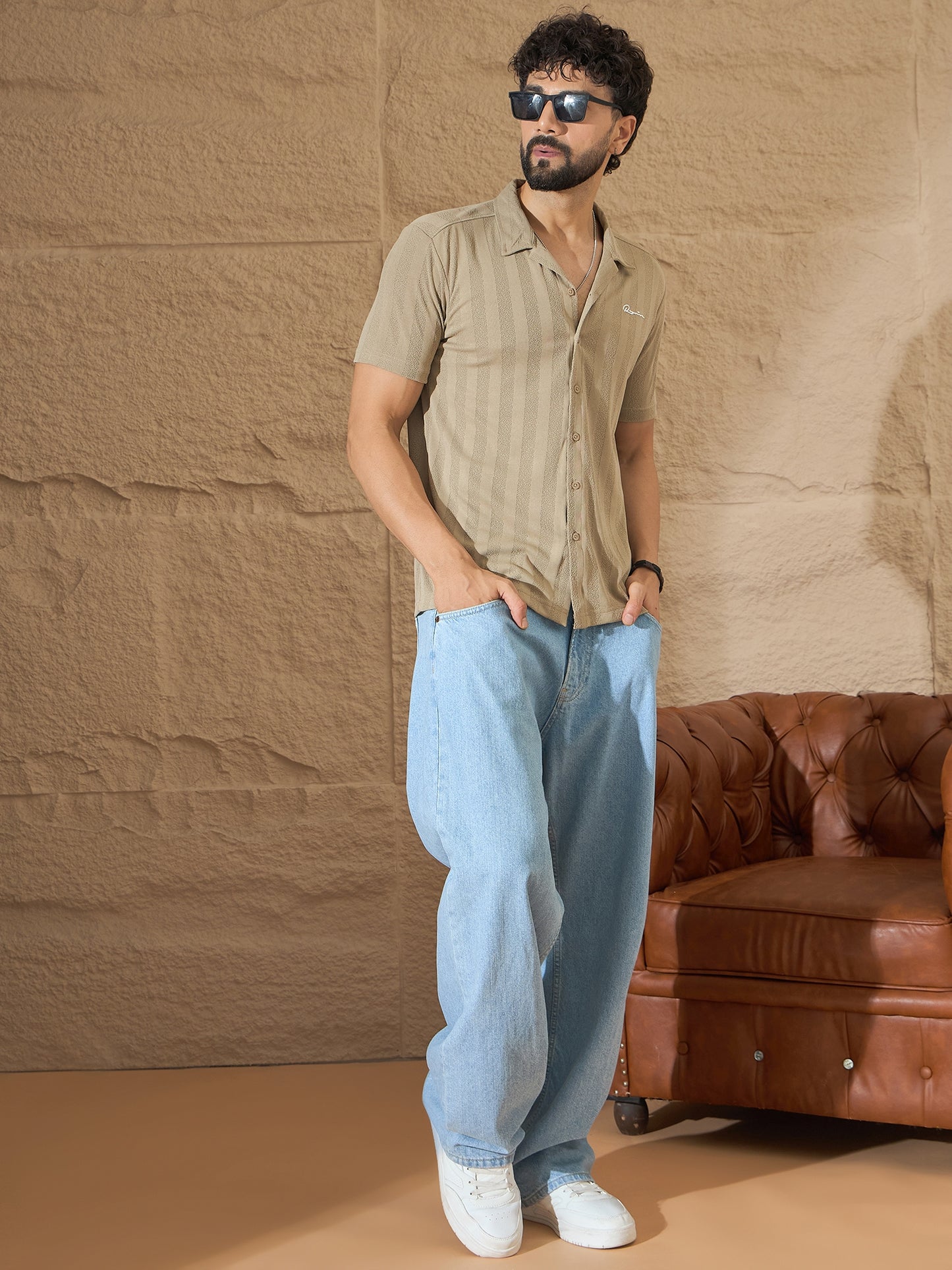 Men Shirt Beige