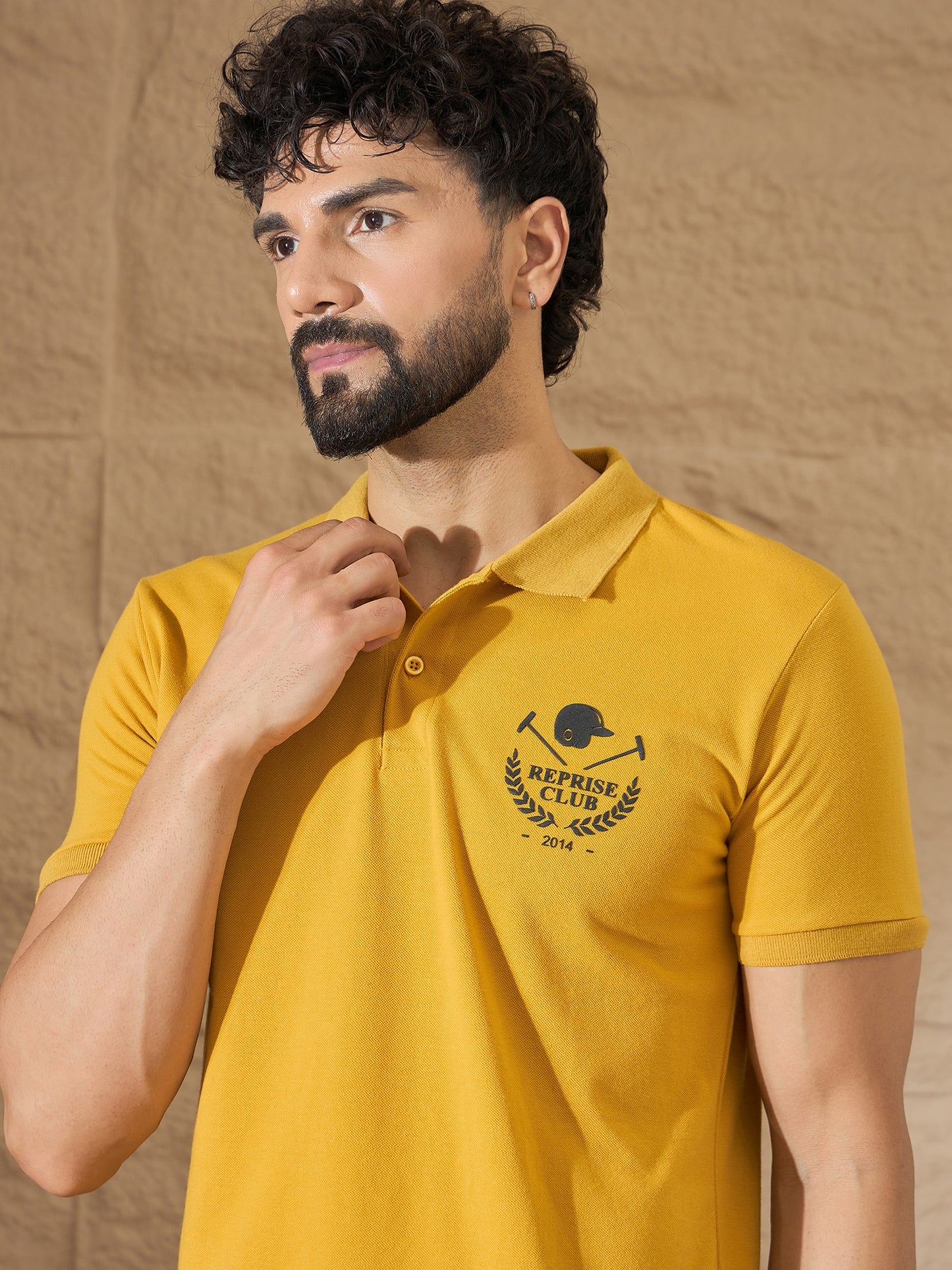 Mens Mustard Graphic Tee