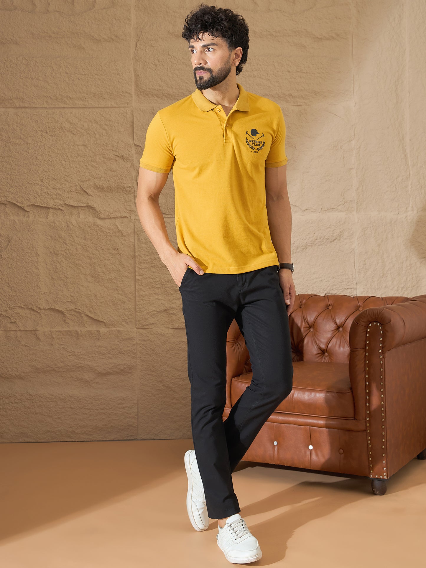 Mens Mustard Graphic Tee