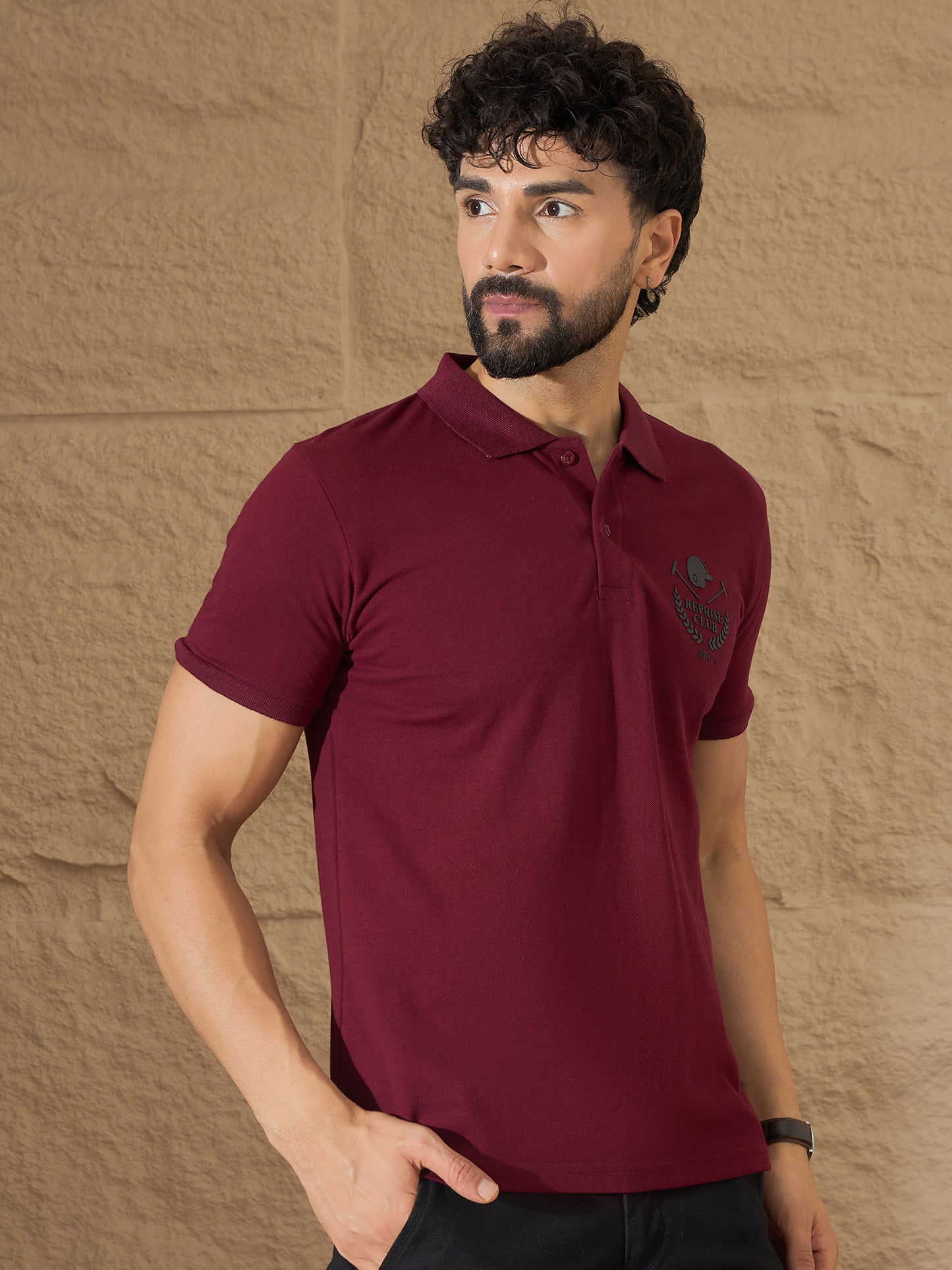 Mens Maroon Graphic Tee