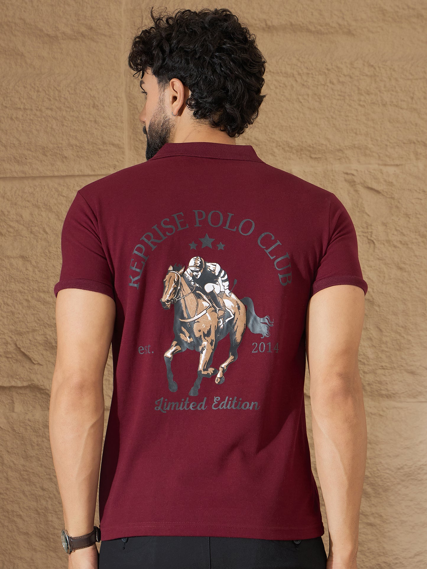 Mens Maroon Graphic Tee