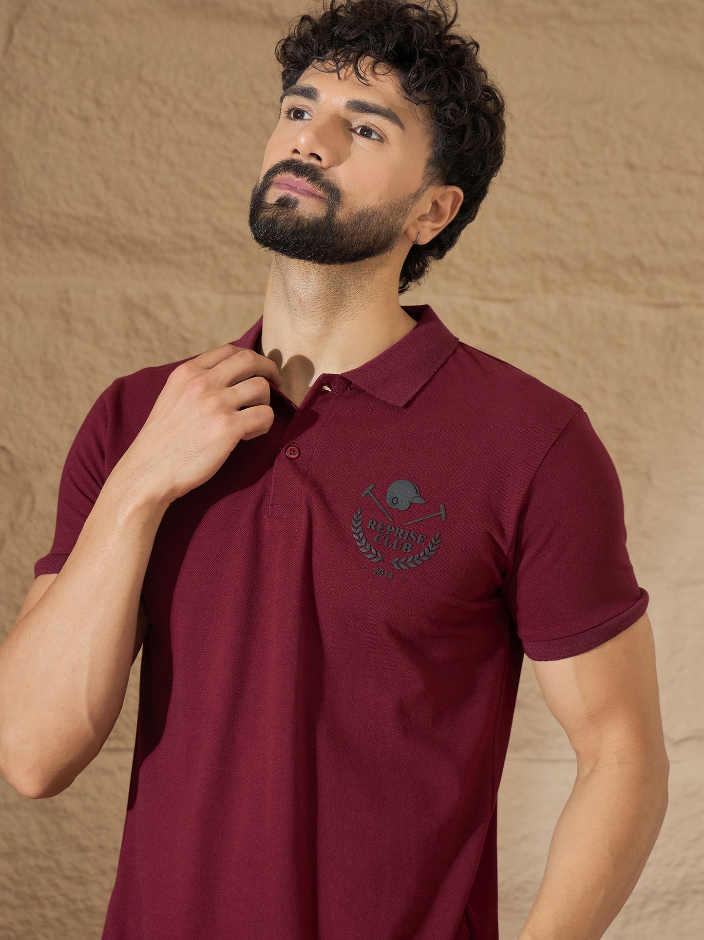 Mens Maroon Graphic Tee