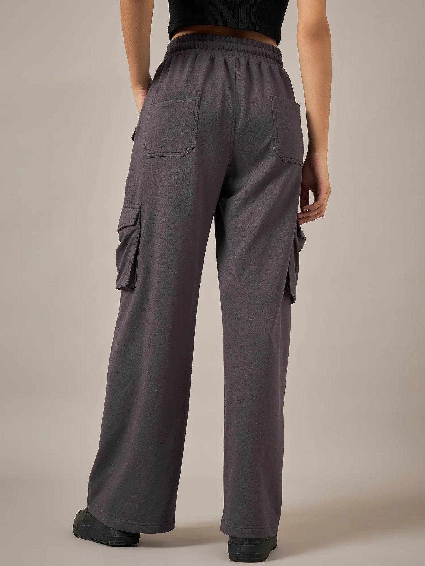 Women Baggy Fit Pant Grey
