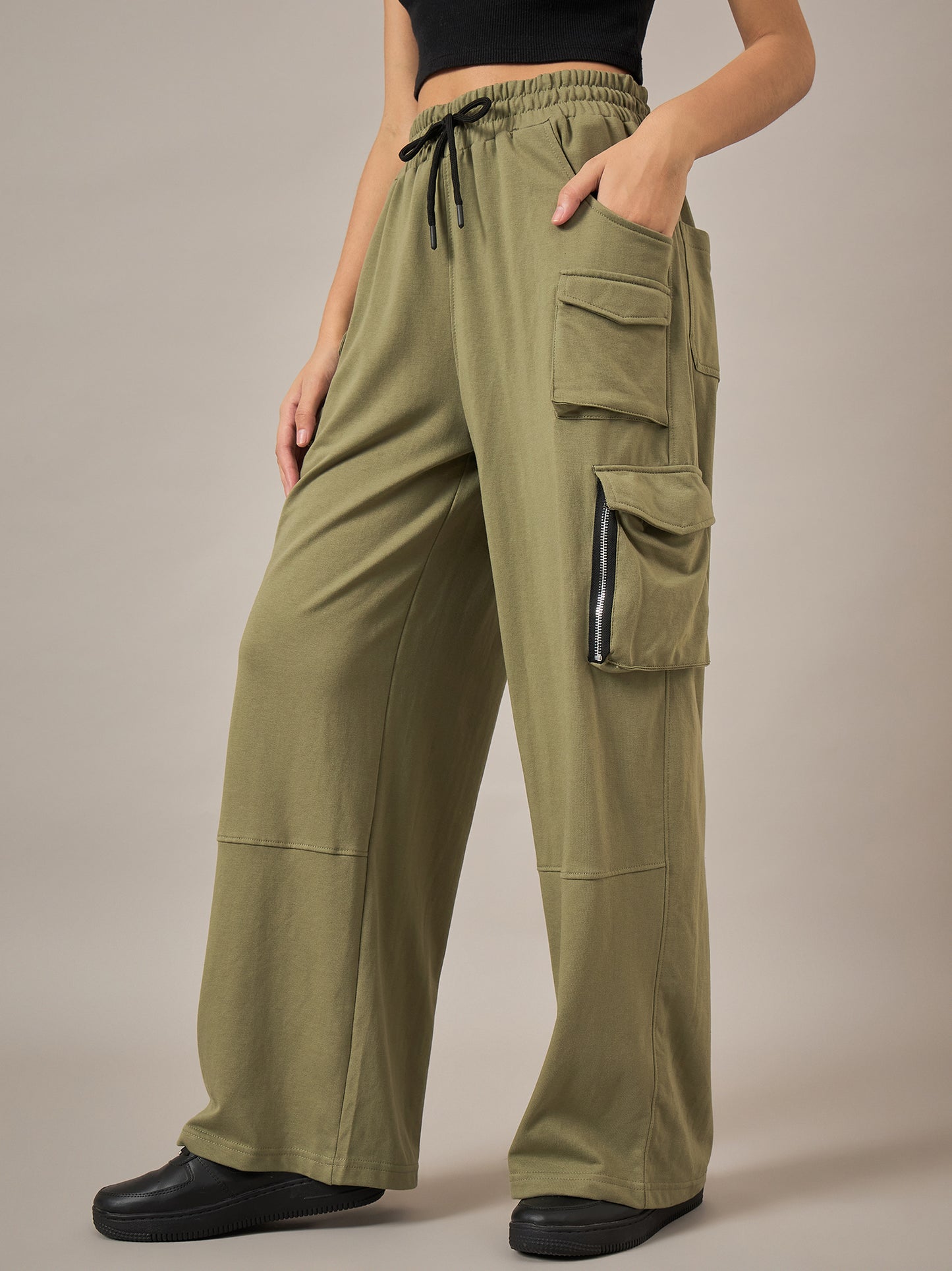 Olive Baggy Fit Pant - Reprise