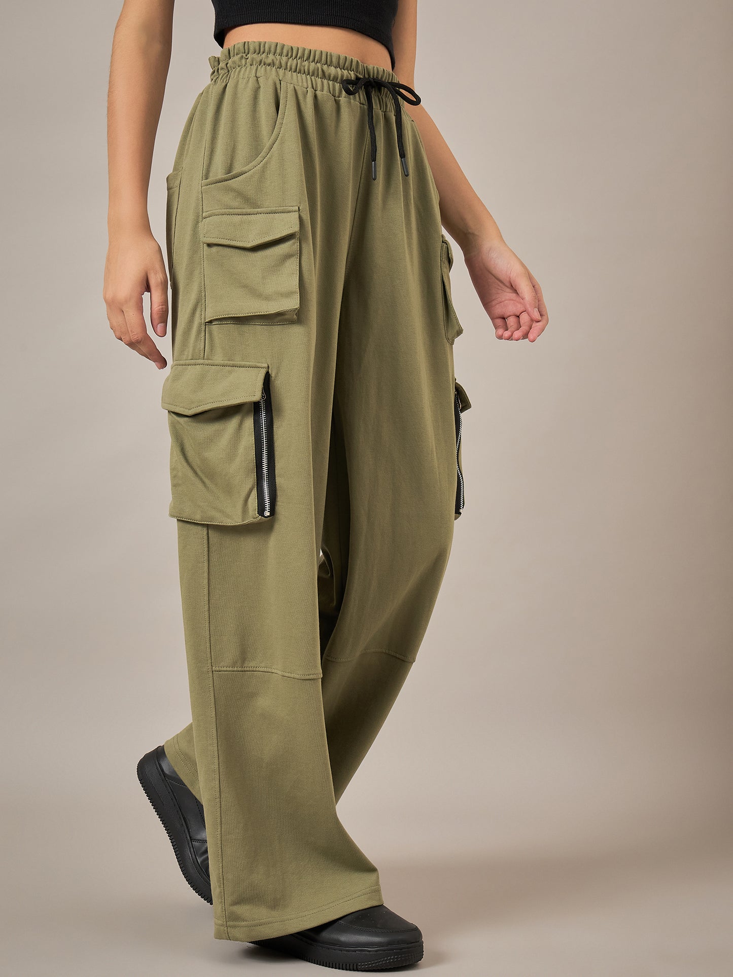 Olive Baggy Fit Pant - Reprise