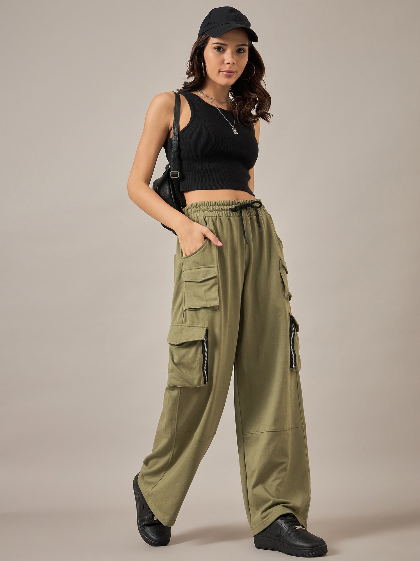 Olive Baggy Fit Pant - Reprise