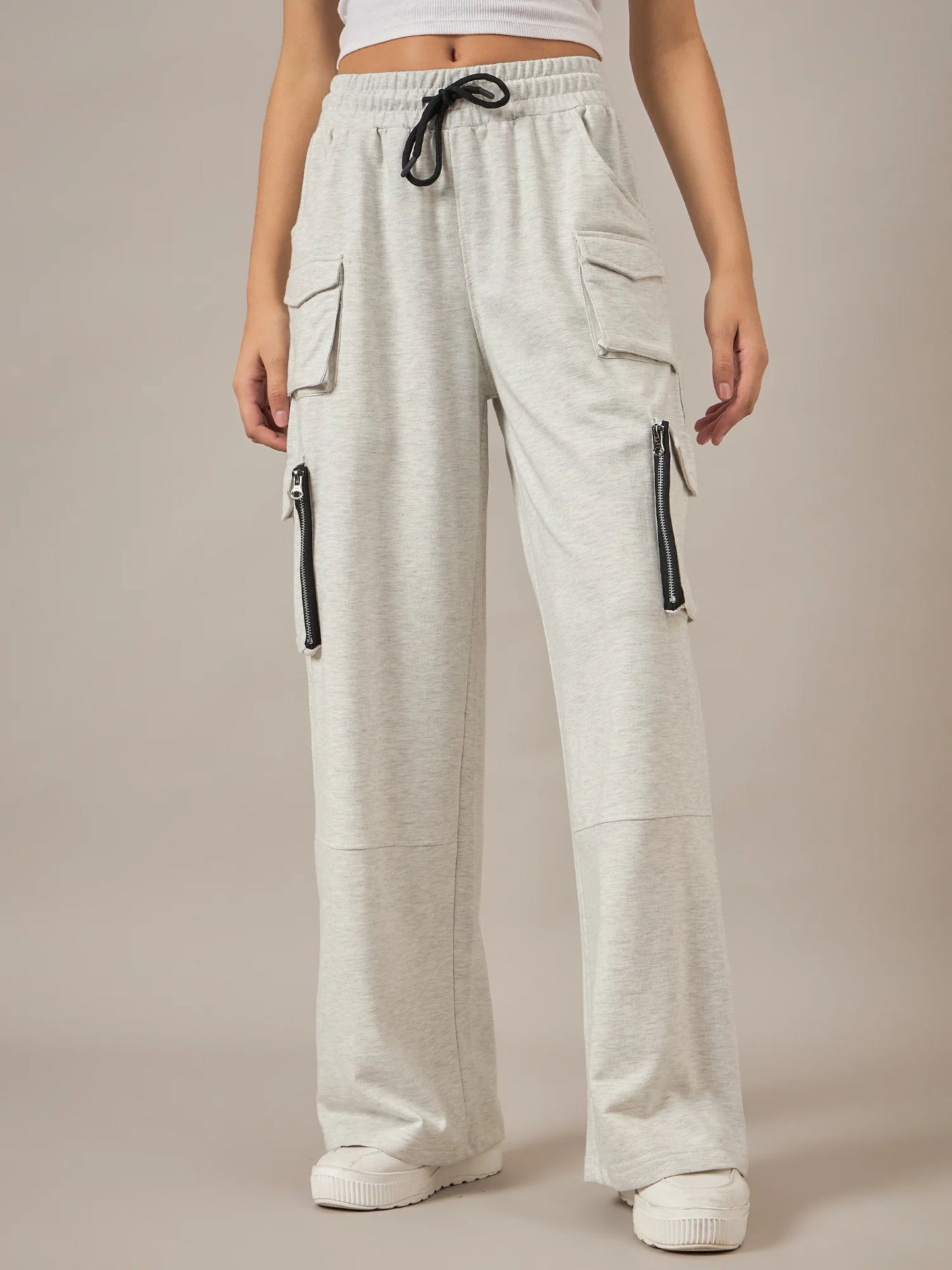 Women Dark Grey Baggy Fit Pant
